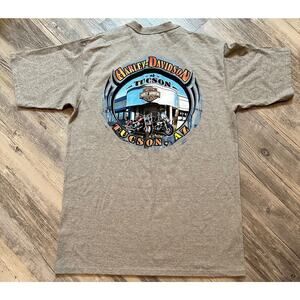 Harley Davidson Cycles Mens Heather Tan Graphic AZ Tucson T Shirt Size Large USA